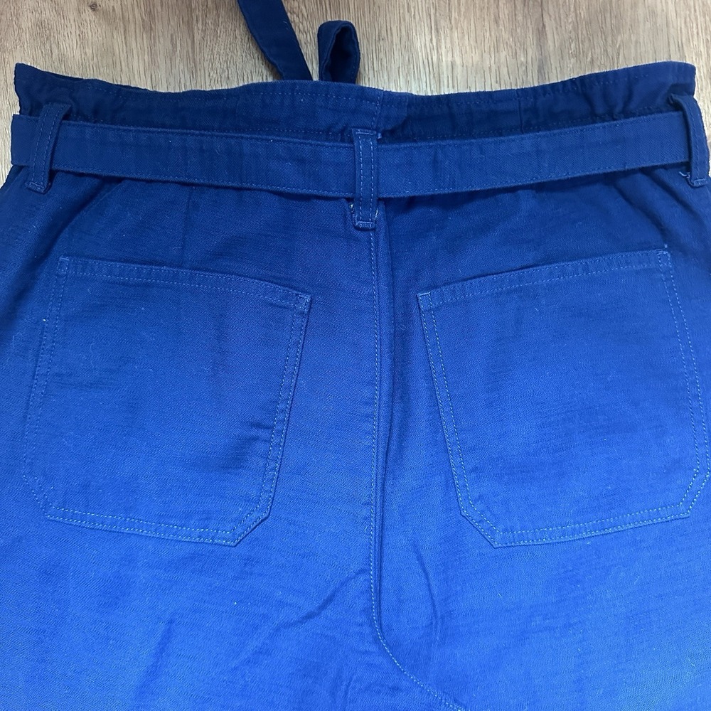 J Crew NWOT Navy 100% Cotton High Rise Straight Leg Pant Size 12 - Picture 7 of 8